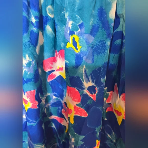 Women's Small Beach Spaghetti Straps Sundress Blue Pink Floral Summer Dress NWT - Picture 8 of 16